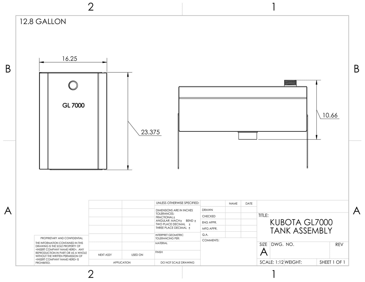 Generator diesel tank - Kubota GL7000