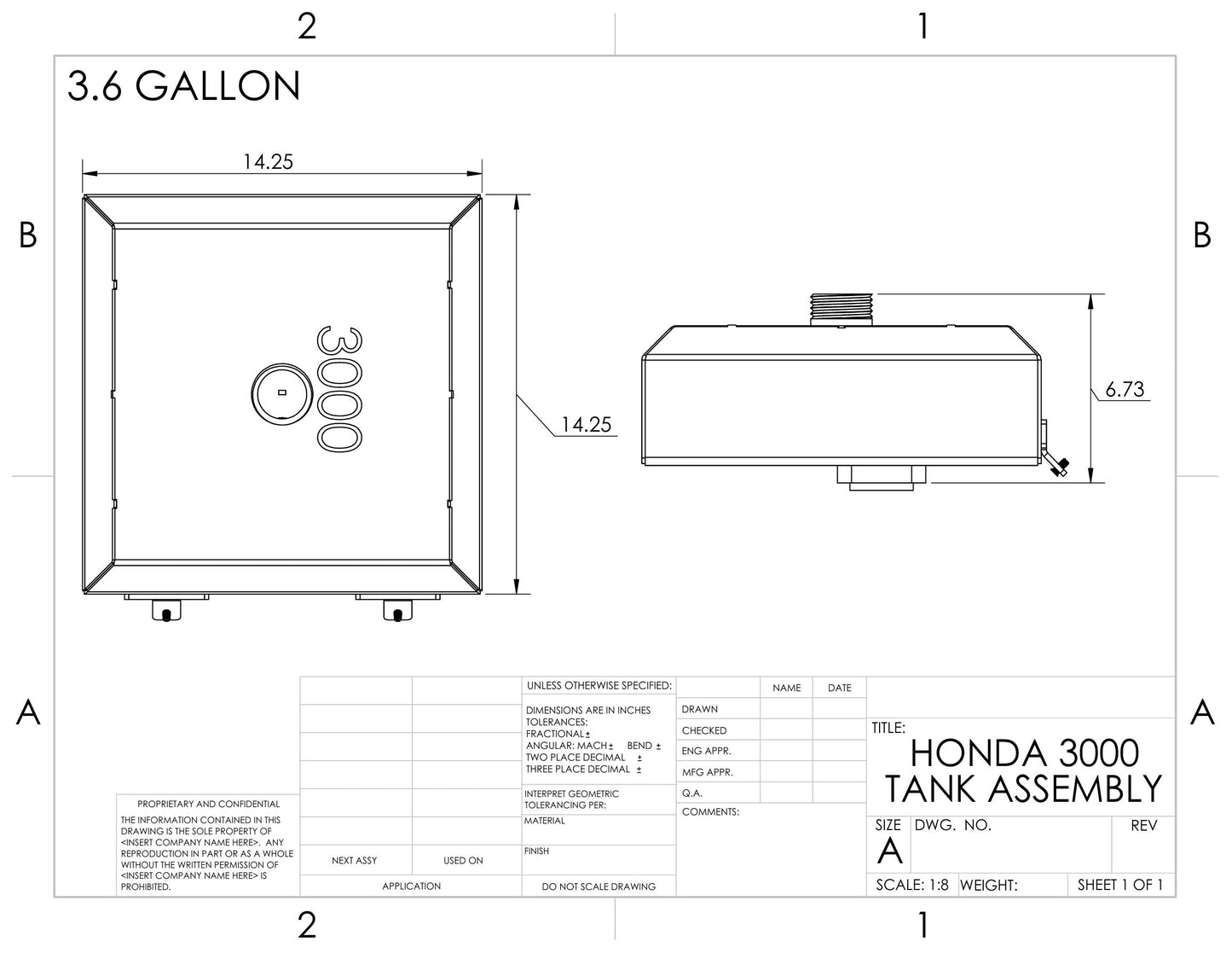 Generator gas tank - Honda EU3000is